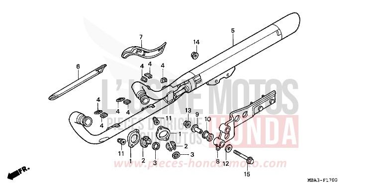 SILENCIEUX D'ECHAPPEMENT de Shadow Aero PEARL PARAGON PURPLE (P20E) 1998